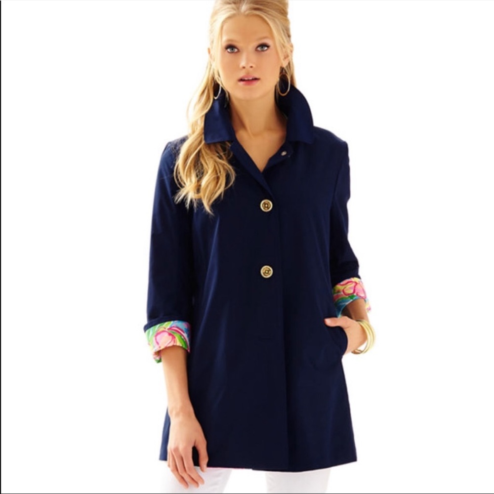 NWT Lilly Pulitzer Palm Beach Jacket, Navy, S